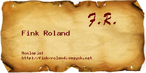 Fink Roland névjegykártya